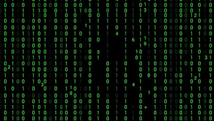 Green Binary Code Matrix Digital Data Background