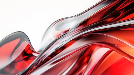Abstract Red And White Liquid Swirls Design