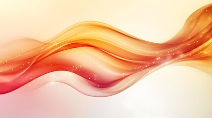 Abstract Orange and Red Wave Design with Shimmering Lights