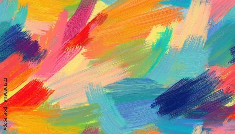 Poster vibrant abstract brushed painting colorful swirls and strokes create a seamless pattern ideal for te