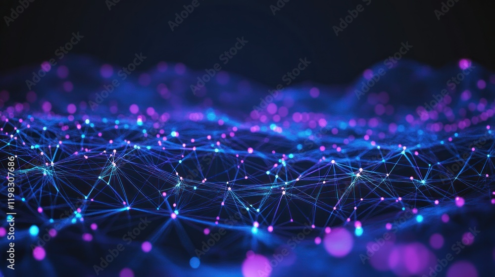 Poster abstract network: digital connections and data flow visualization