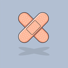 Vector illustration Medical Patch. Vector Medical Bandage. Medical Bandage Patch Vector Cartoon design illustration and icon for website, digital and print