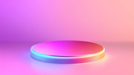 Colorful Circular Platform On Pink Background