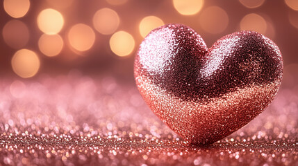 Obraz premium Crazy In Love, Two Hearts On Pink Glitter In Shiny Background - Valentine's Day Concept, Valentines day background banner - abstract panorama background with red hearts - concept love, valentines day 