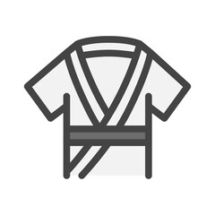 カラースポーツ関連の単品アイコン　柔道着