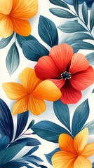 Vibrant Business Card Mockup Featuring a Floral Design on a Clean White Background. Generative AI