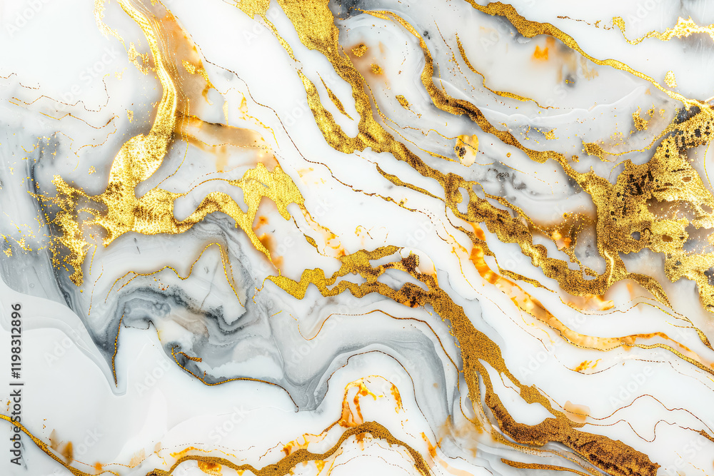 Poster stunning marble wall with a gold and white marble design. the design is intricate and detailed, with