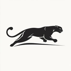 Naklejka premium Running black panther illustration on white background for use in branding, design, and web