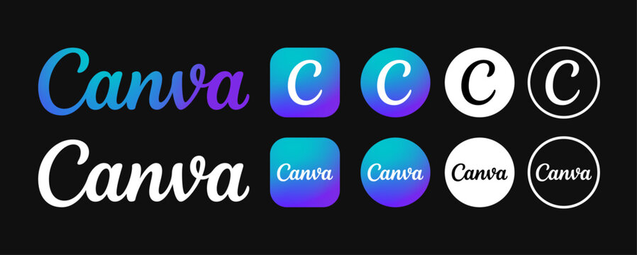 Canva logo set. canva icon vector.