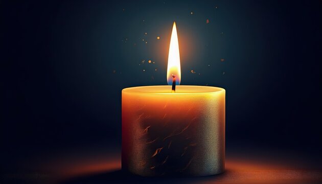A Lone Candle Burning Brightly in the Shadows Embracing Solace and Hope Amidst the Darkness at Dusk on September st,