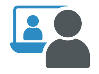 online vector glyph color icon,Online video conference icon 