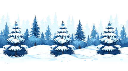 Fototapeta premium Snowy Winter Forest Landscape: Serene Christmas Holiday Scene