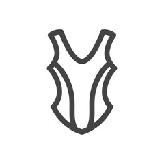 線画スポーツ関連の単品アイコン　水泳水着