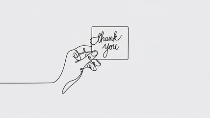 Minimalist Line Art with Thank You Note