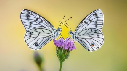 Obraz premium Butterflies on a Flower in Soft Light