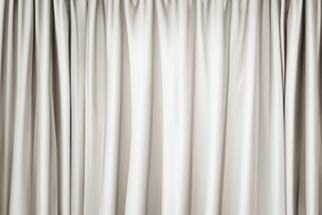 Obraz premium gray silk fabric, delicate satin with soft pleats for designer, text mockup, cards, luxury concept. Smooth elegant golden silk or satin texture can use as background. Retro style