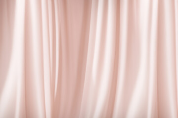 Obraz premium peach silk fabric, delicate satin with soft pleats for designer, text mockup, cards, luxury concept. Smooth elegant golden silk or satin texture can use as background. Retro style