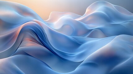 Obraz premium Abstract 3D Background of Smooth Flowing Waves with Light and Shadow Play