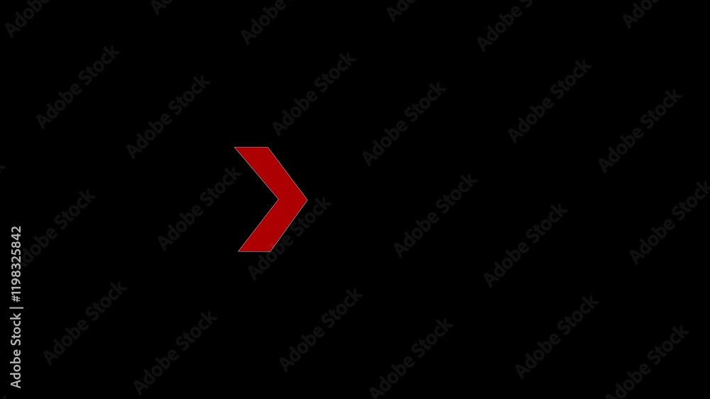 Poster right-directional red arrow loop animation. arrow direction sign animation.
