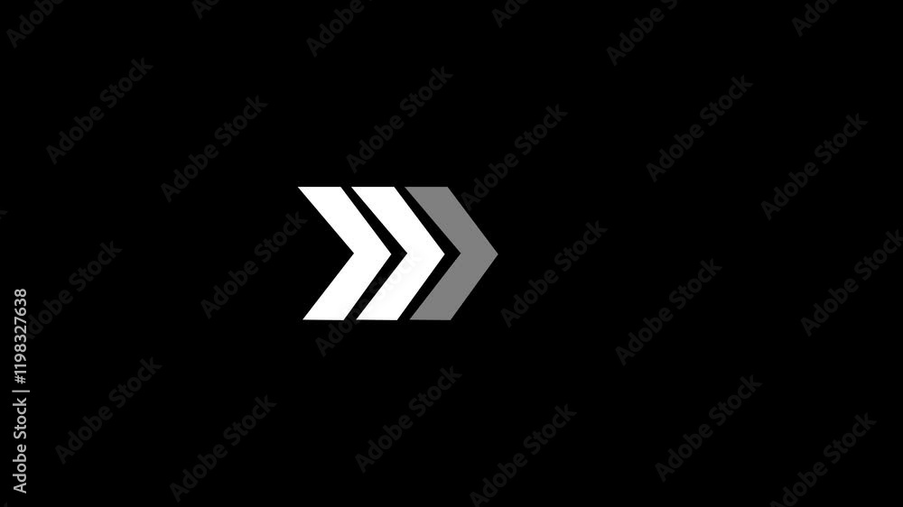 Poster right-directional red arrow loop animation. arrow direction sign animation.