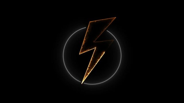 glowing neon Energy line icon. car, technology, movement, power plant, fossils, electric, electric car, light, heat.right electric electric power flash or high voltage icon animation 4k video