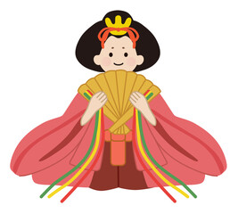 Fototapeta premium ひな祭りの女雛のベクターイラスト