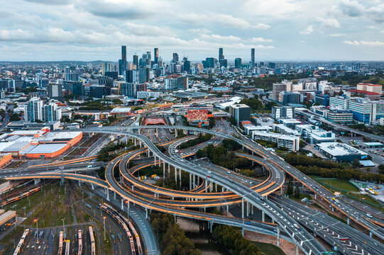 Aerial view of Brisbane city, Queensland, Australia