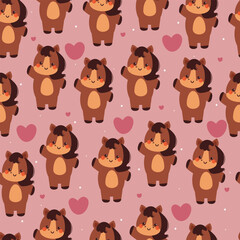 seamless pattern cartoon horse. cute animal wallpaper for fabric print, gift wrap paper