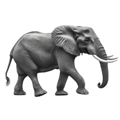 Obraz premium detailed illustration of elephant walking gracefully, showcasing its large ears and trunk. artwork captures majestic presence of this magnificent animal