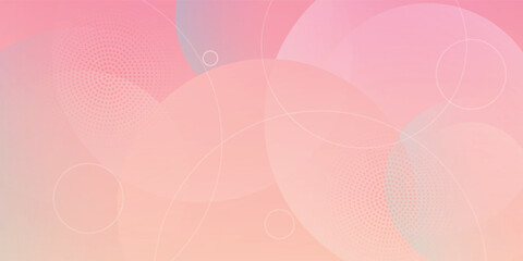 Minimalist banner background, pastel colorful, pink and yellow gradations. Circle effect style geometric, abstract background. Eps 10.