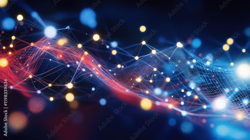Poster abstract network connection: digital data flow visualization