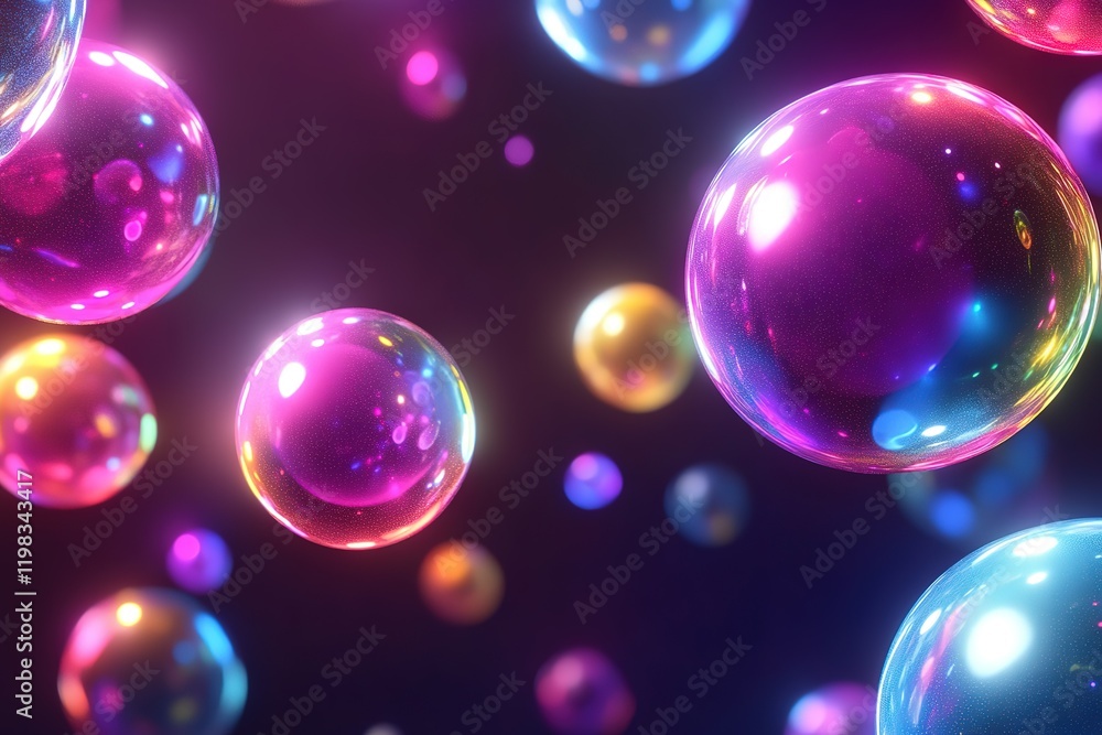 Aufkleber colorful array of bubbles floating in the air