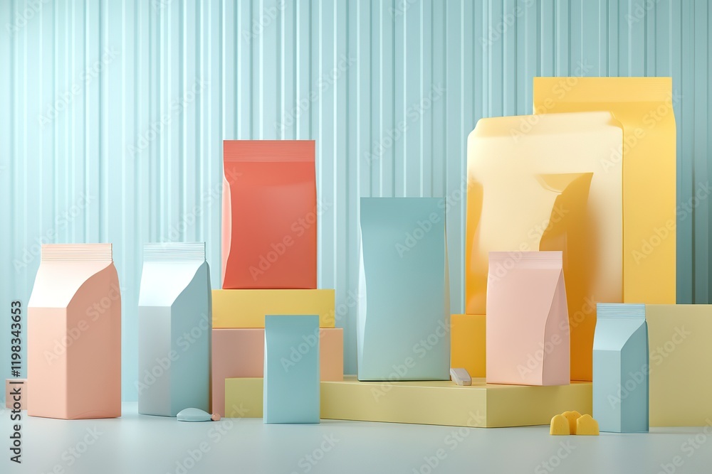 Aufkleber colorful display of boxes with different colors and sizes