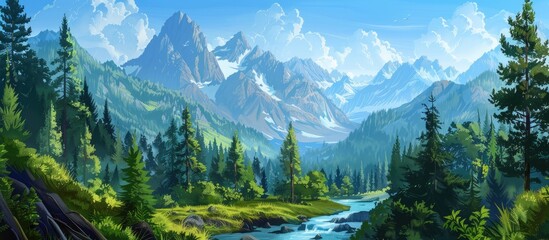 Serene Mountain Valley Landscape