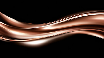 Fototapeta premium Abstract metallic wave on black background