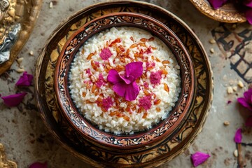 Roz Bel Laban is an Egyptian dessert made with rice and milk available in sweet or savory variations