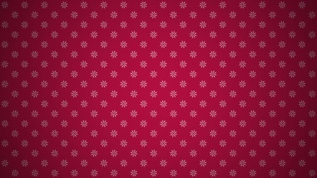 Fondo de color rojo con patrones de copos de nieve con vi&ntilde;eta. 