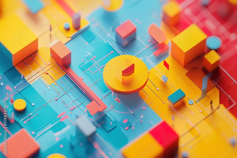 Poster colorful abstract image of blocks