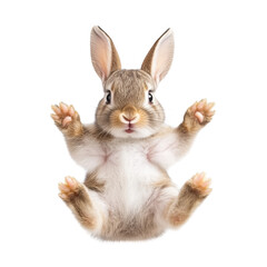Obraz premium cute rabbit with soft fur and expressive eyes, posed playfully against transparency background, showcasing its adorable features and lively spirit