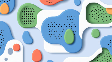 Fototapeta premium Abstract colorful shapes with dotted patterns