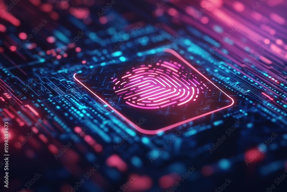 Poster computer chip with a fingerprint on it