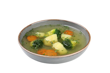 PNG, Vegetable soup, isolated on white background