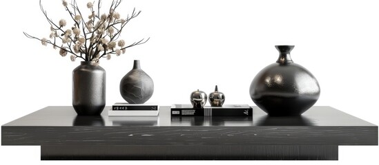 Obraz premium Modern Black and White Decor on a Coffee Table