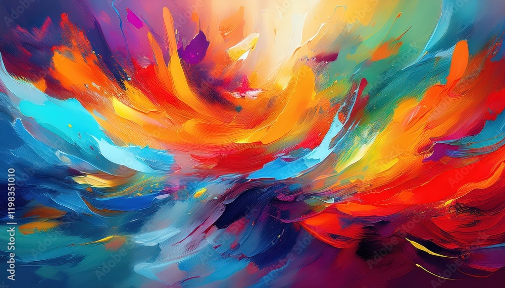 Poster vibrant abstract expressionism energy and movement unleashed through strokefilled canvas, capturing 
