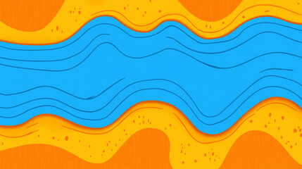 Wavy blue and orange abstract background design