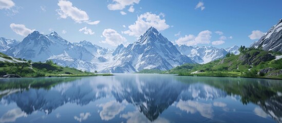 Naklejka premium Mountain Lake Reflection