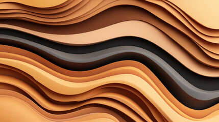 Obraz premium Layered abstract waves in warm tones