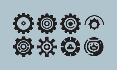 Black and White Icons for Modern Projects Minimal vector set - Editable stroke, Black icon vector collection Abstract and Aesthetic Icons: A Complete Collection