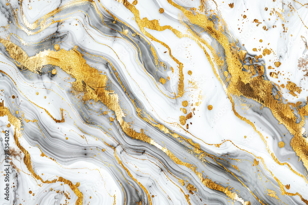 Poster stunning marble wall with a gold and white marble design. the design is intricate and detailed, with