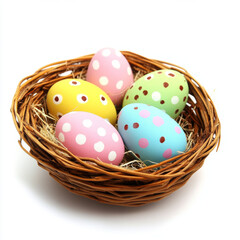 easter eggs in a basket